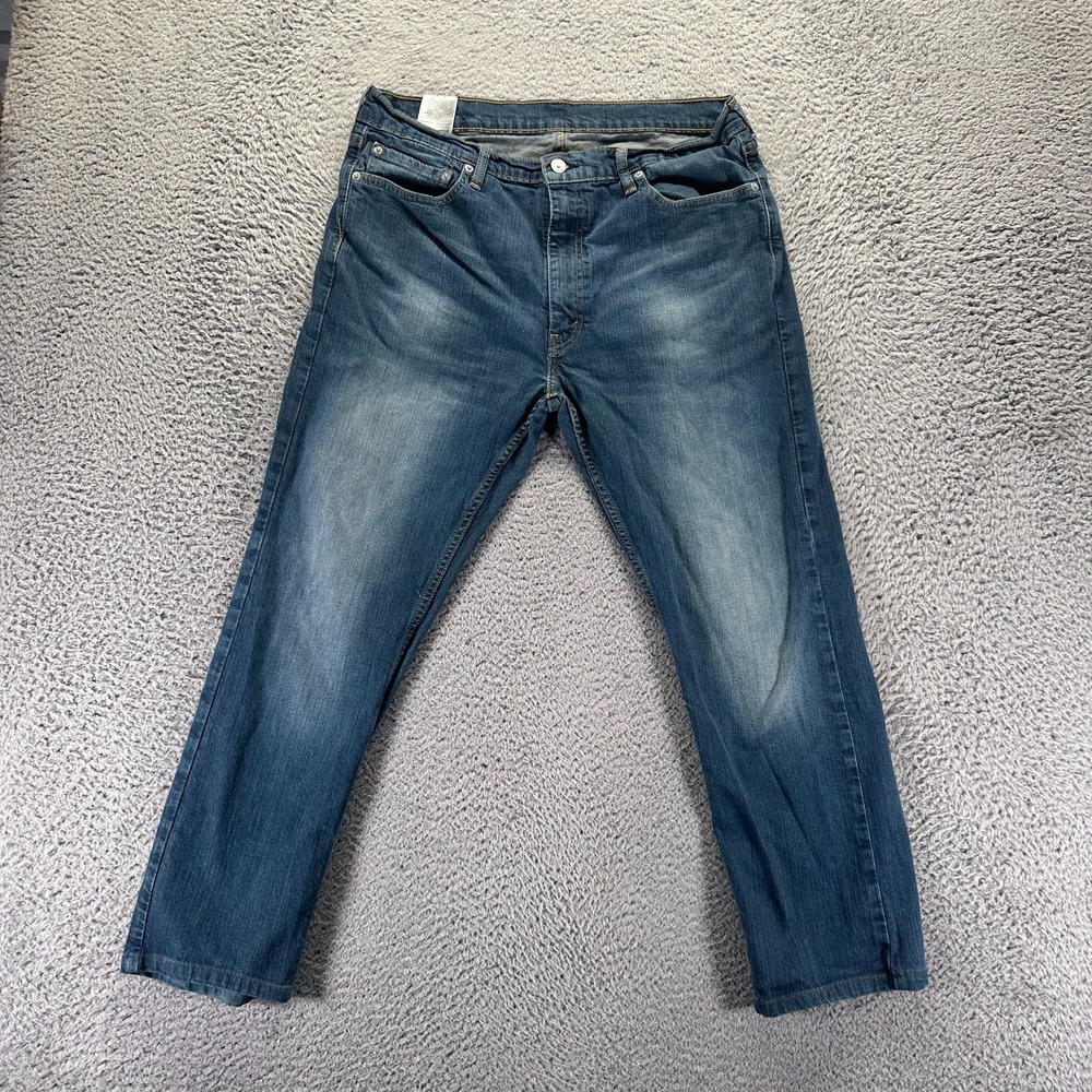 Levi's 513 Jeans Men 36x27 Blue Cotton‎ Denim Straight Workwear Faded Stretch